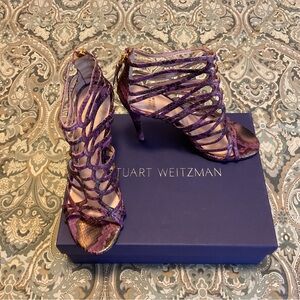 New Stuart Weitzman Loops Python Embossed Sz 8 M